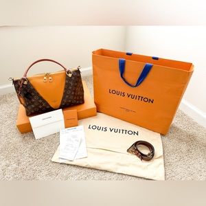 Louis Vuitton V Tote Monogram MM Canvas and Saffron